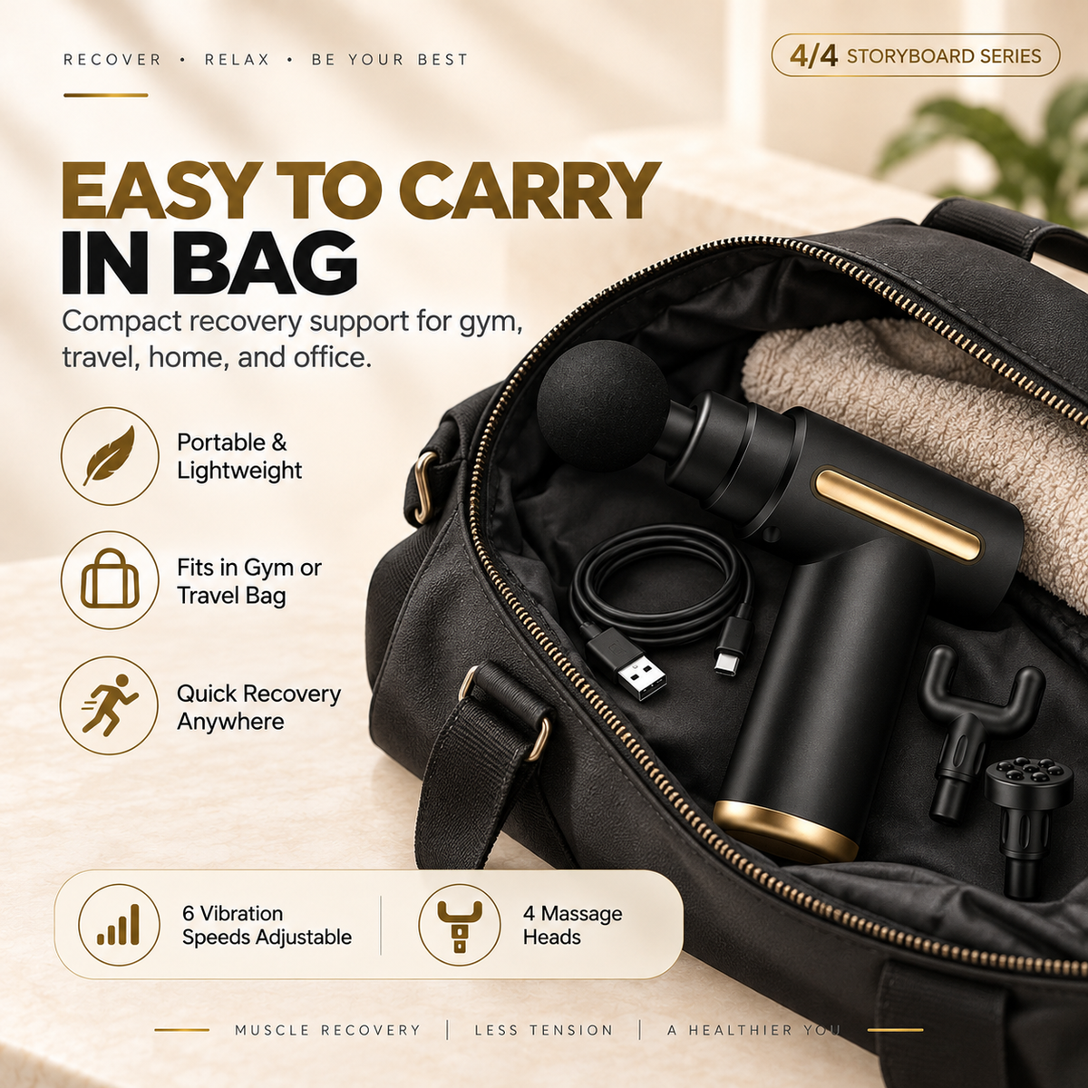 4-in-1 Massage Gun for Relaxation