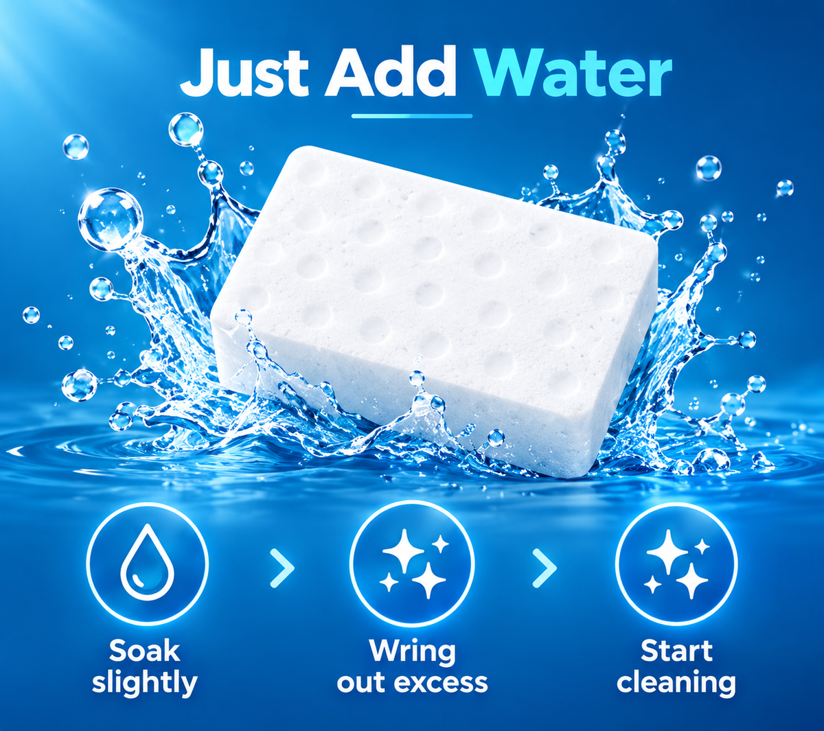 Magic Eraser Cleaning Sponge | Pack of 4 | Powerful Multi-Purpose Stain Remover | No Chemicals Required | Effortlessly Cleans Walls, Kitchens, Bathrooms, Shoes, Switch Boards & More