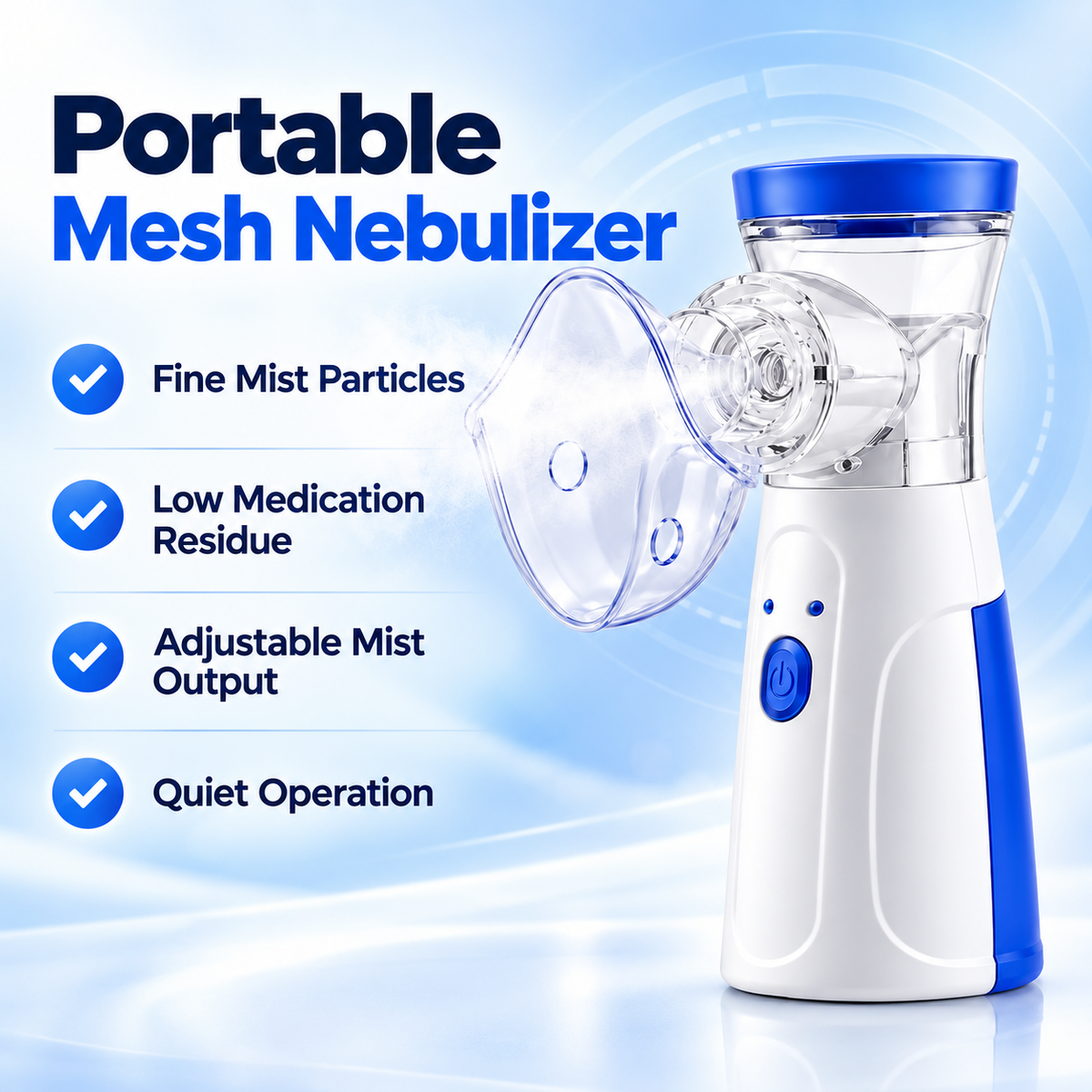 Portable Nebulizer & Humidifier for Baby & Adults | Compact, Silent, Self-Cleaning Machine with Long Battery Life | Effective for Asthma, Cough, Sinus & Allergy Relief at Home