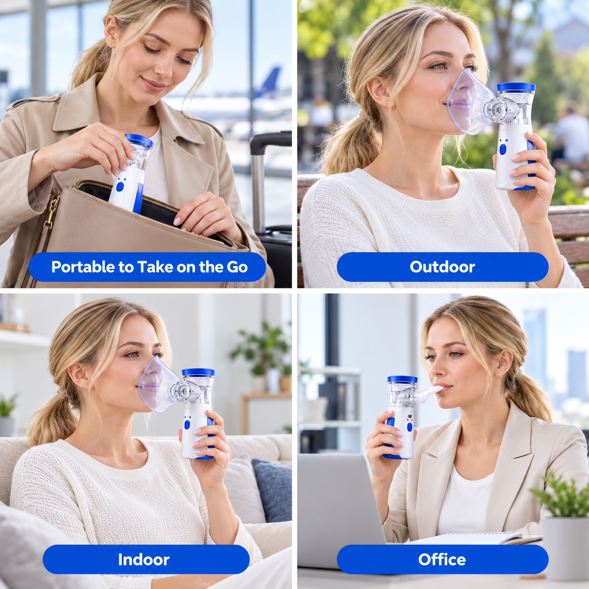 Portable Nebulizer & Humidifier for Baby & Adults | Compact, Silent, Self-Cleaning Machine with Long Battery Life | Effective for Asthma, Cough, Sinus & Allergy Relief at Home