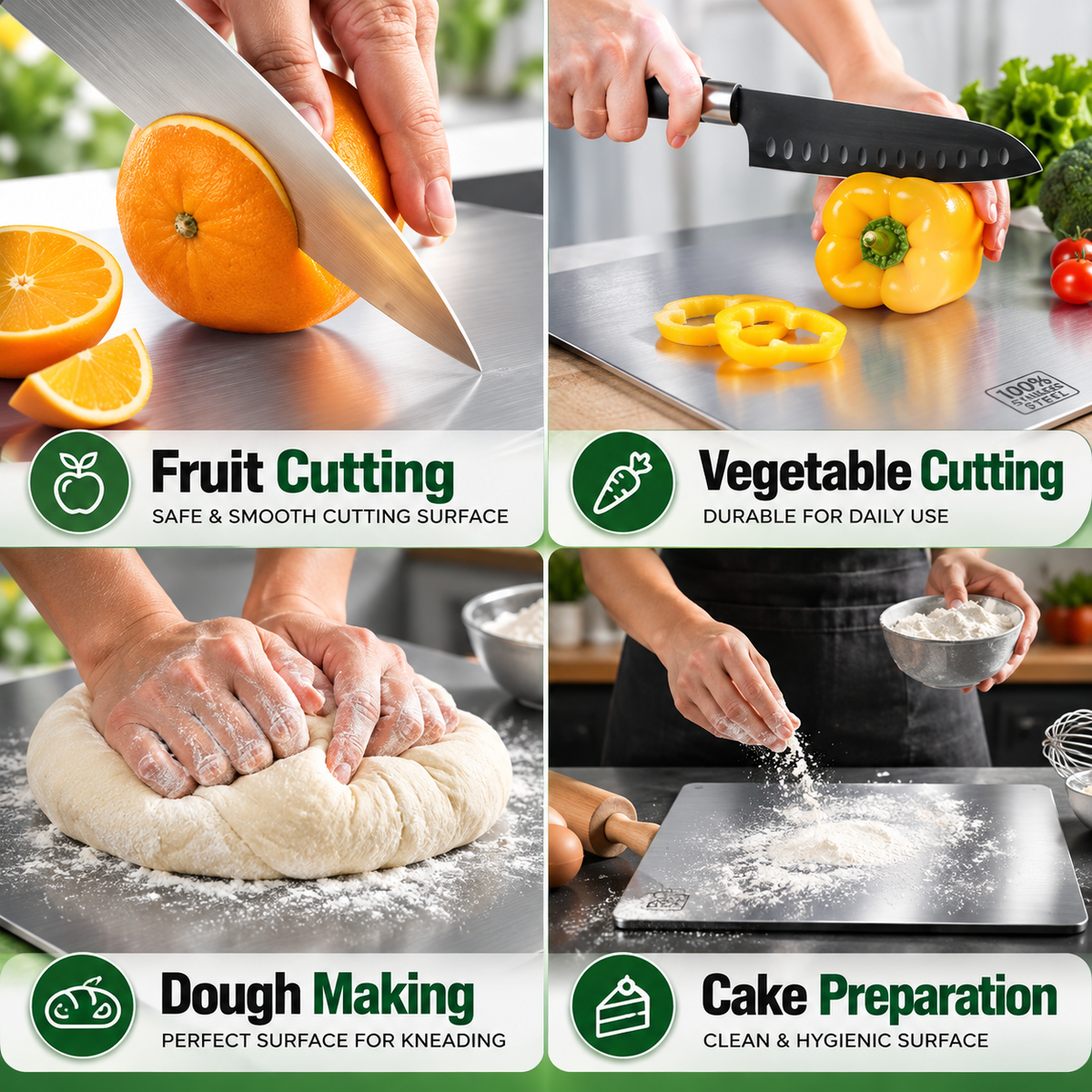 Stainless Steel Chopping Board for Vegetables & Meat